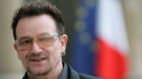 Bono Meets French President Nicolas Sarkozy at Elysee Palace