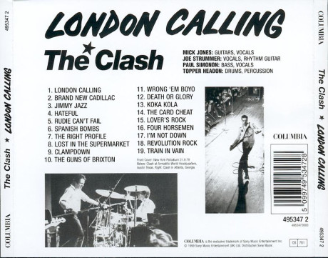 London Calling - back - coversandlyrics.blogspot.it