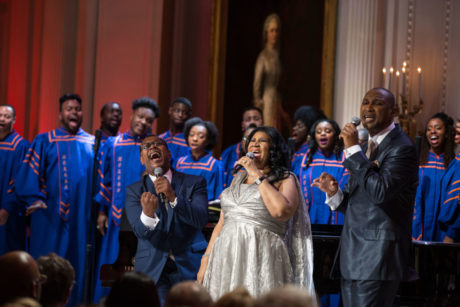 Aretha Franklin performs during "The Gospel Tradition: In Performance at the White House" in the East Room of the White House, April 14, 2015. (Official White House Photo by Pete Souza) This photograph is provided by THE WHITE HOUSE as a courtesy and is for promotional use only on the PBS website as related to the airing of ÒThe Gospel Tradition: In Performance at the White House" concert. The photograph may not be manipulated in any way and may not otherwise be reproduced, disseminated or broadcast, without the written permission of the White House Photo Office. The photograph may not be used in any commercial or political materials, advertisements, emails, products, promotions that in any way suggests approval or endorsement of the President, the First Family, or the White House.