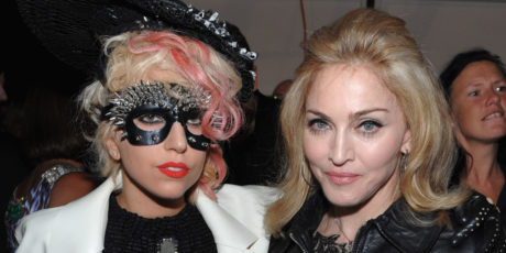 NEW YORK - SEPTEMBER 14: Lady Gaga and Madonna attend the Marc Jacobs 2010 Spring Fashion Show at the NY State Armory on September 14, 2009 in New York City. (Photo by Dimitrios Kambouris/WireImage for Marc Jacobs)