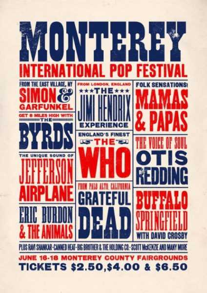EL CARTEL DE LOS BEATLES PARA EL FESTIVAL DE MONTEREY