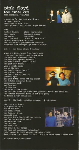 EL PRIMER ÁLBUM DE ROGER WATERS: "El corte final"AUNQUE LLEVÓ EL NOMBRE DE PINK FLOYD