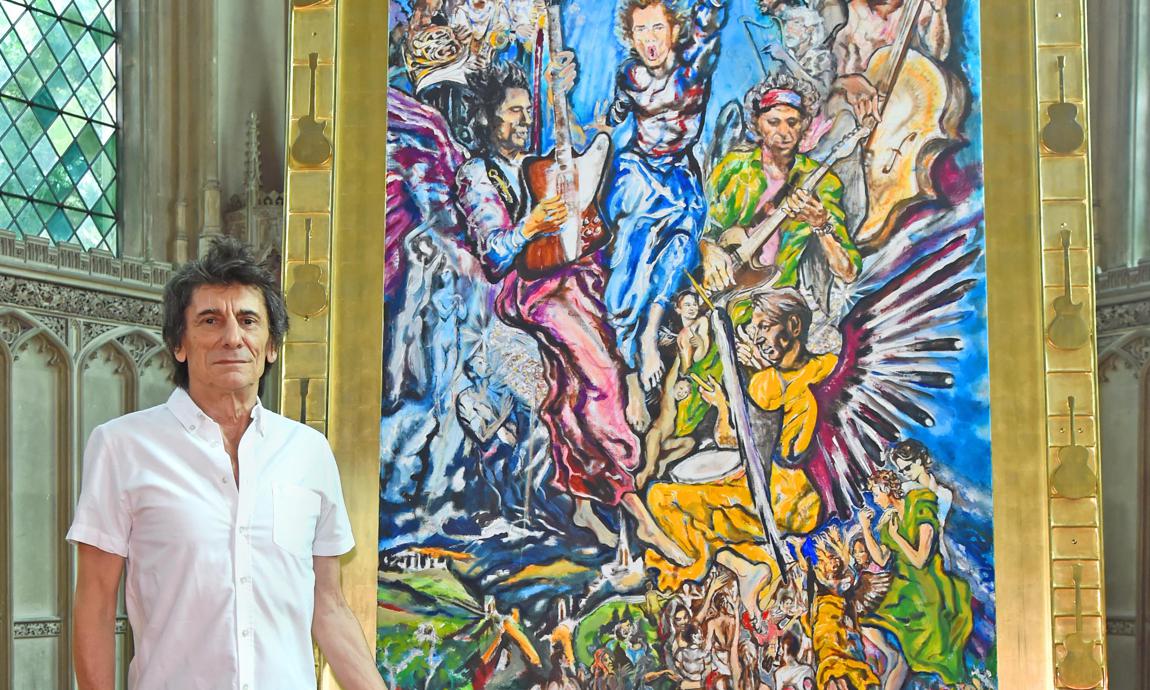 RONNIE WOOD , ABRONCADO POR SU "GUERNICA" DE PICASSO CON LOS STONES