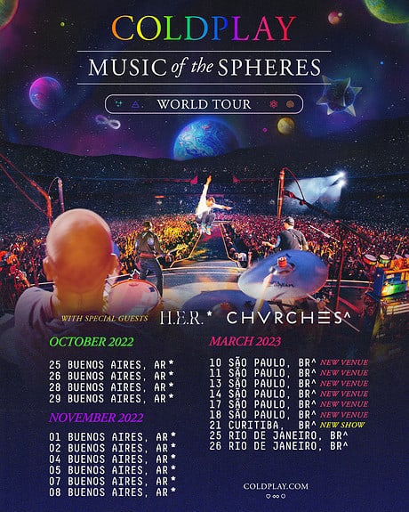 CHVRCHES , ABRUMADOS POR SE TELONEROS DE COLDPLAY EN GRANDES ESTADIOS