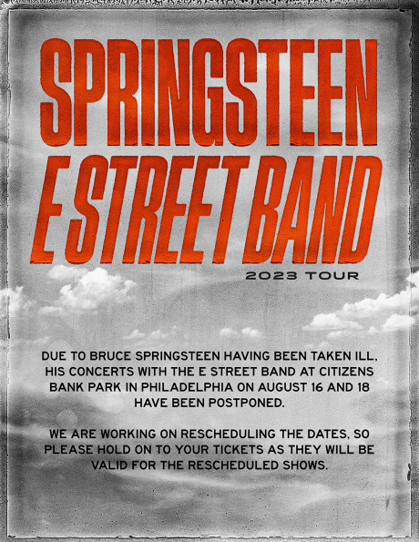 BRUCE SPRINGSTEEN, ENFERMO SUSPENDE DOS CONCIERTOS