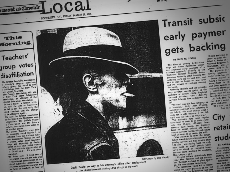 DAVID BOWIE, EN LA CÁRCEL ,en 1976, POR POSESIÓN DE DROGAS EN ROCHESTER
